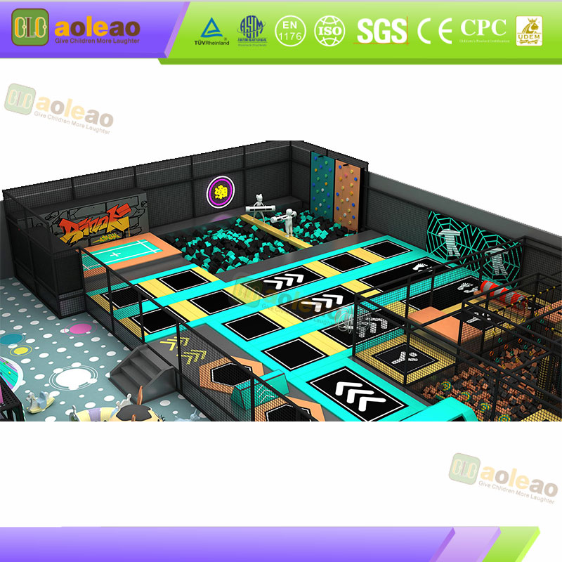 Stor inomhus trampolinpark- Multi-Zone Partition Design- Omfattande n&ouml;jespark- Kompletta faciliteter | Aoleao