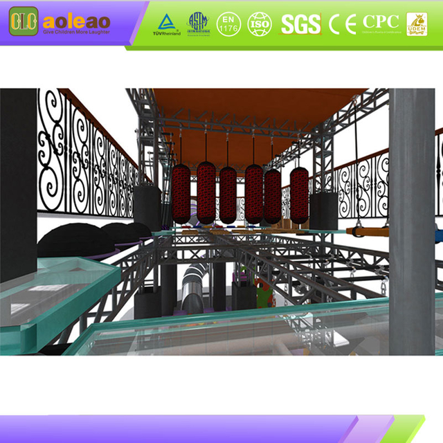 Indoor Ninja Gecombineerd parcours - Op maat ge&iuml;ntegreerd ontwerp - Themaspel Park-Flexibele lay-out | Aoleao