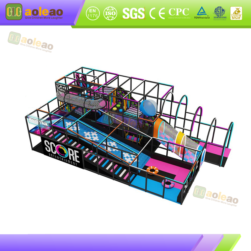 neon binnenspeelstructuur met glijbanen