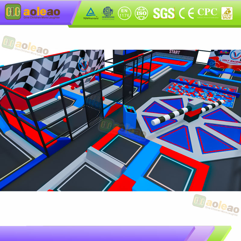 Parque de trampolines - Acolchado de alta elasticidad y seguridad - &Aacute;rea de juegos cubierta en el centro comercial - Personalizaci&oacute;n comercial | Aoleao