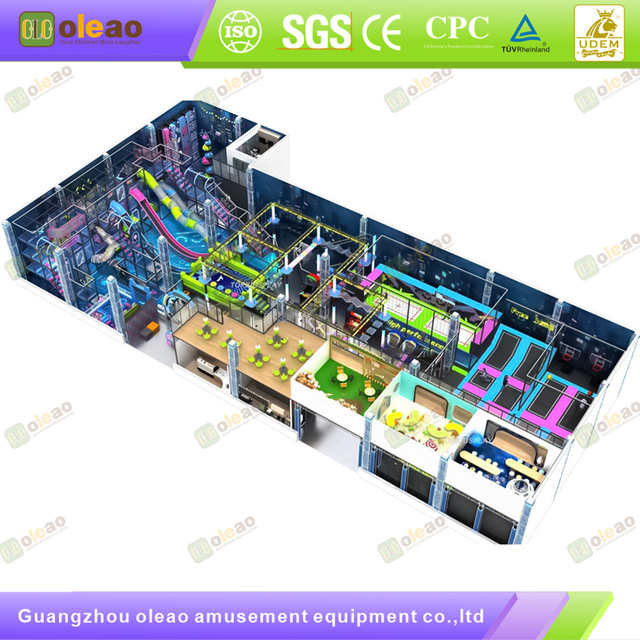 Castel pentru teren de joacă labirint cu mai multe straturi cu tobogan &icirc;nalt și pod suspendat - Locuri de joacă mari interioare - Utilizare mare a spațiului și rezistent la uzură