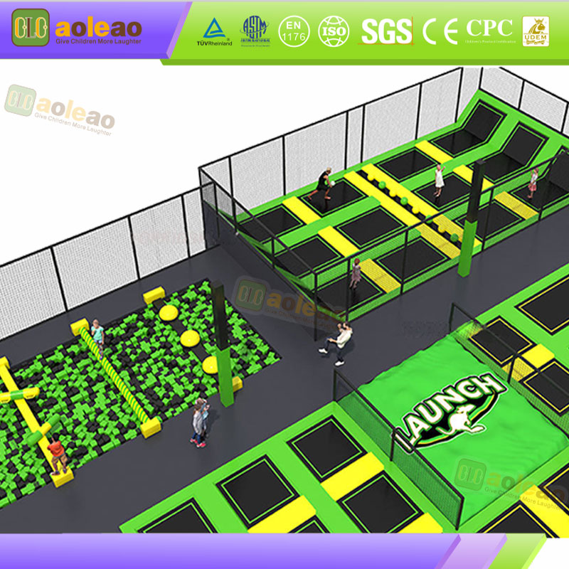Urefu Unaoweza Kurekebishwa wa Dunk Trampoline Urefu Unaoweza Kurekebishwa wa Indoor Sports Park Inafaa Vizazi Zote