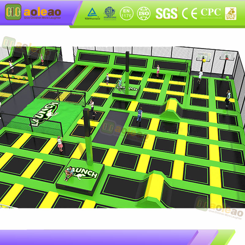 Urefu Unaoweza Kurekebishwa wa Dunk Trampoline Urefu Unaoweza Kurekebishwa wa Indoor Sports Park Inafaa Vizazi Zote
