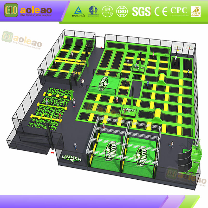 Urefu Unaoweza Kurekebishwa wa Dunk Trampoline Urefu Unaoweza Kurekebishwa wa Indoor Sports Park Inafaa Vizazi Zote